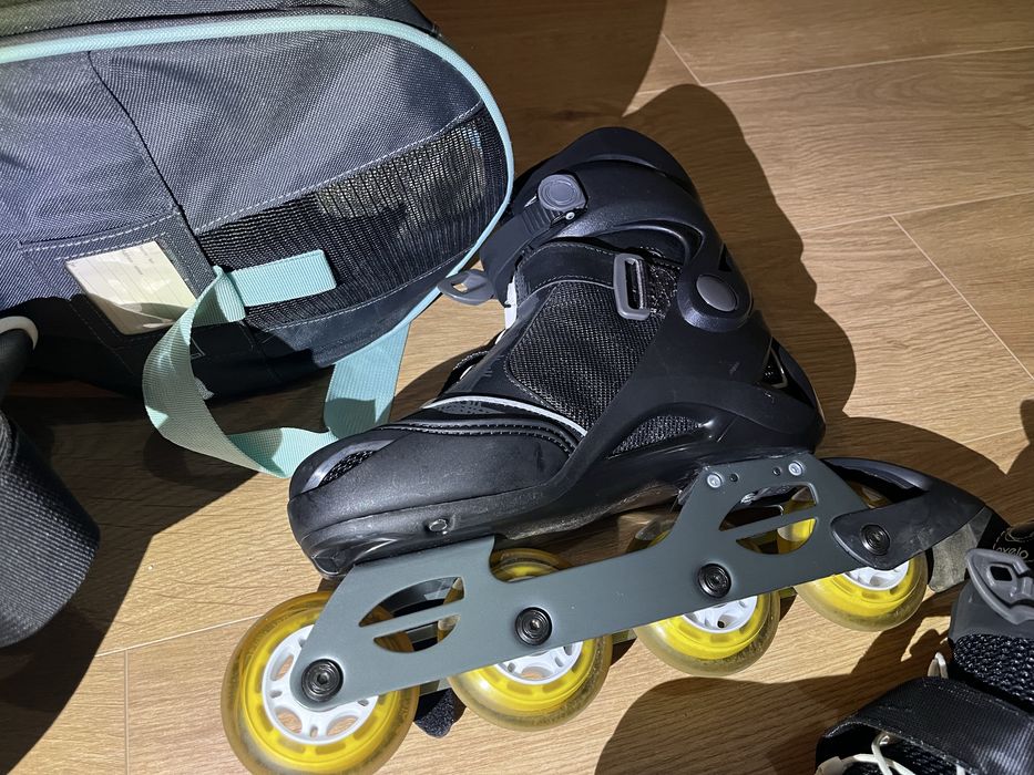 Patins em Linha Ajustáveis (37–40) + Mala – Quase Novos