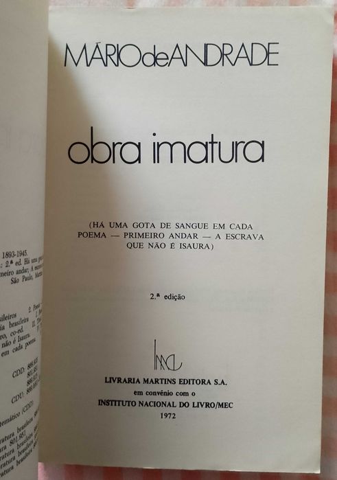 Obra imatura, Mário de Andrade
