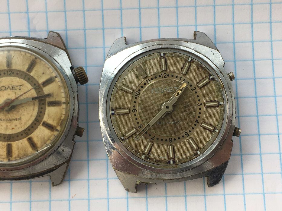 Часы механические Полет будильник СССР 3 штуки - на запчасти