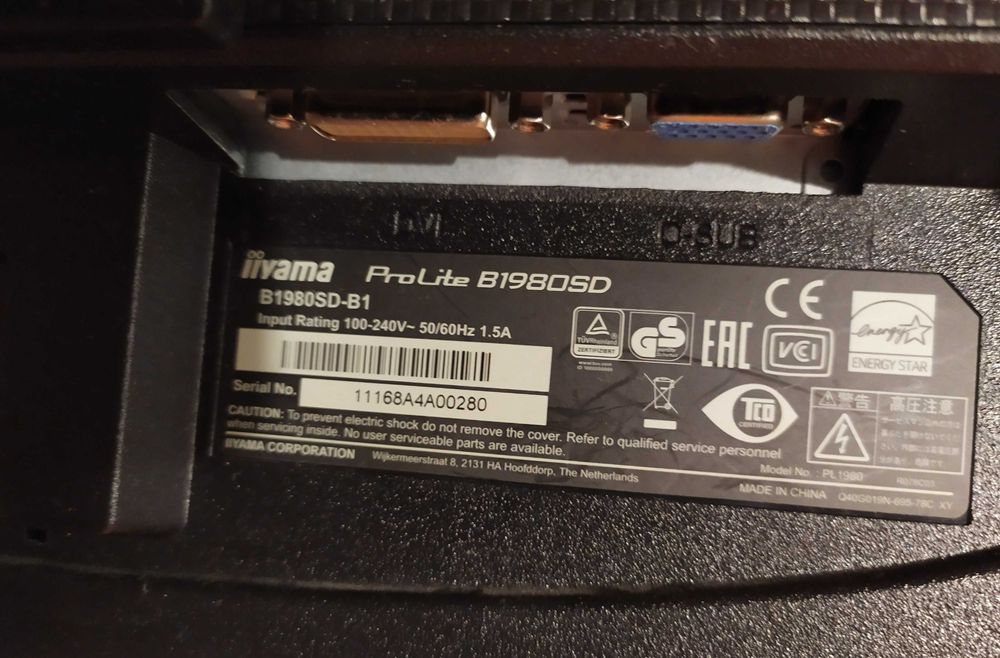 Monitor iiyama 19" ProLite B1980SD