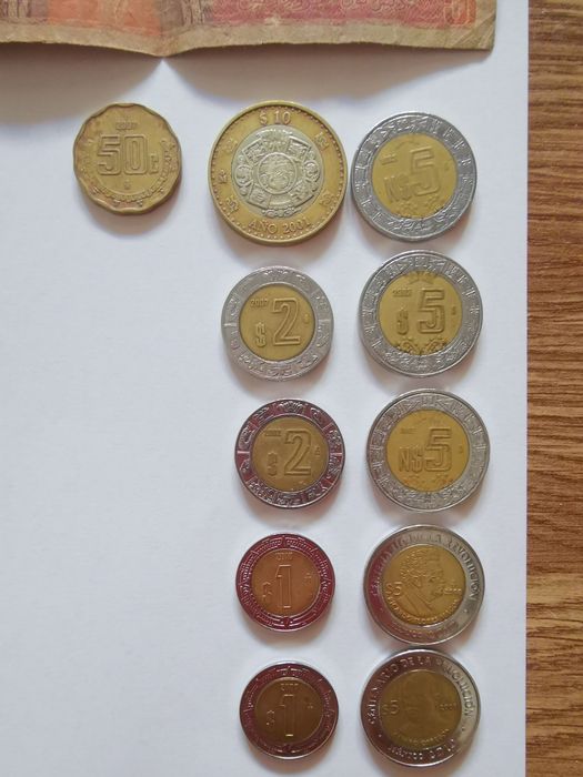 Notas e moedas vários paises