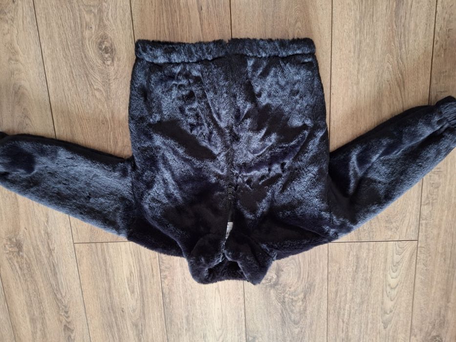 Czarna kurta futerko bomberka 122