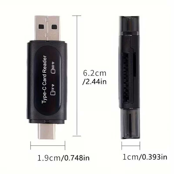 Сardrеаder (кардрідер) Читає карти SD, microSD (TF), флешки з USB-A "папа"