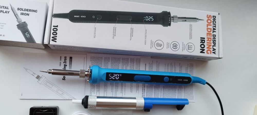 Електричний Паяльник 100Ват з дисплеєм 6 в 1