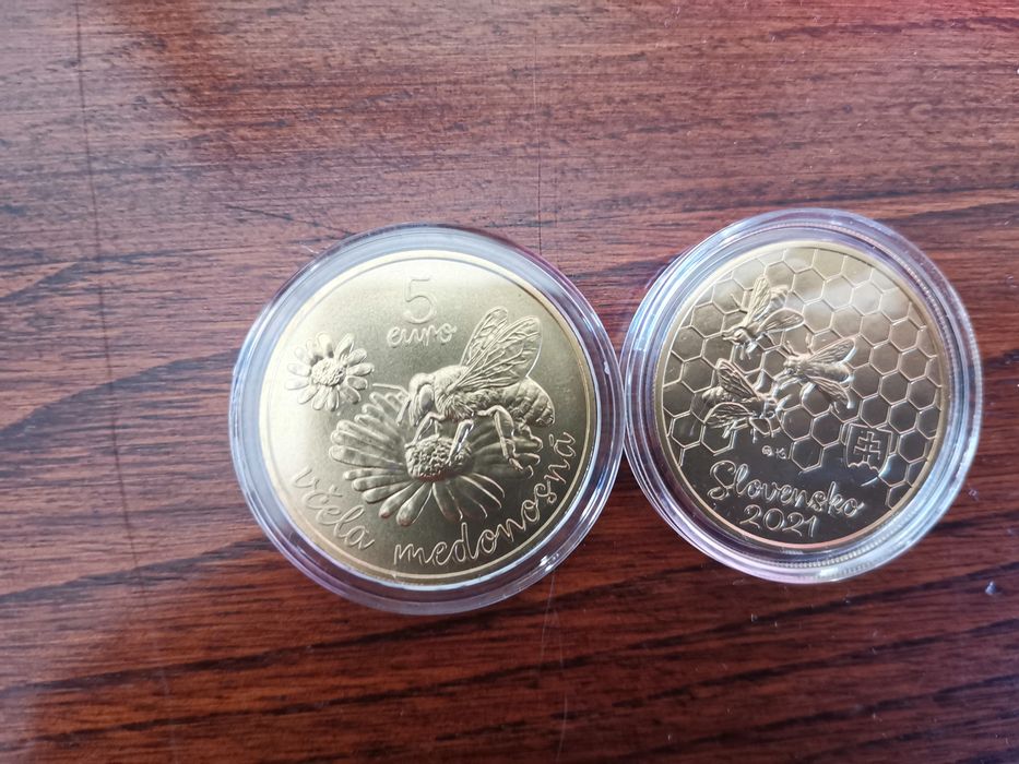 Moeda Abelha Eslováquia 2021 - da coleção Fauna