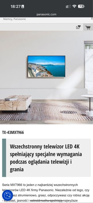 Nowy telewizor Panasonic pelne podswietlenie 120hz 43 cale uhd 4k 5000