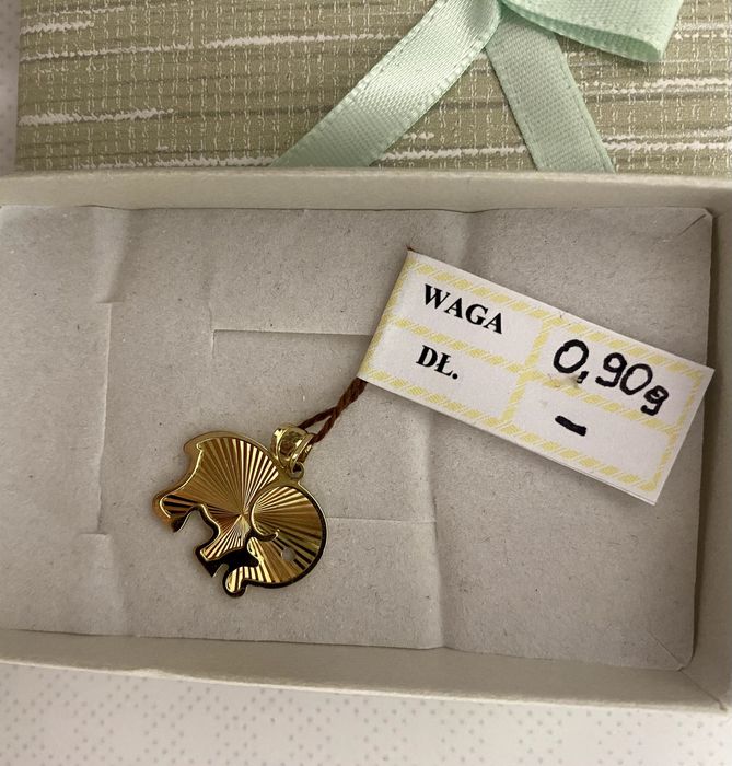 Nowa, ZŁOTA Zawieszka SŁONIK, 0,90 g, próba 585, 14K
