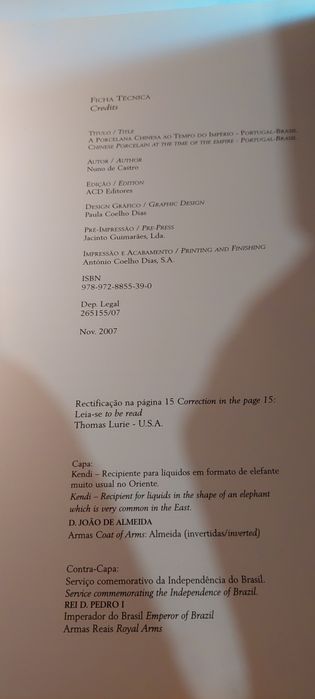 A Porcelana Chinesa ao Tempo do Império - Nuno de Castro