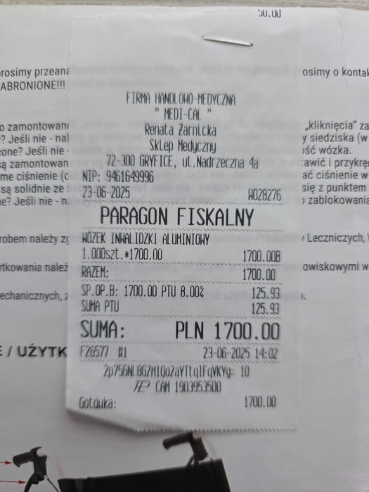 Wózek inwalidzki