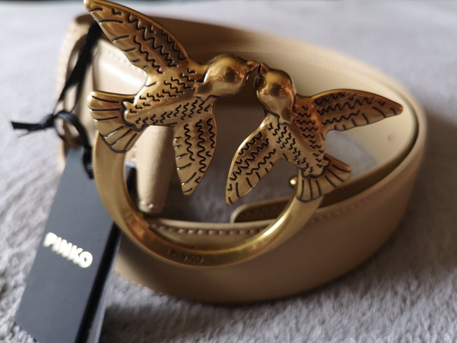 Pasek Pinko z naturalnej skóry Rozm M