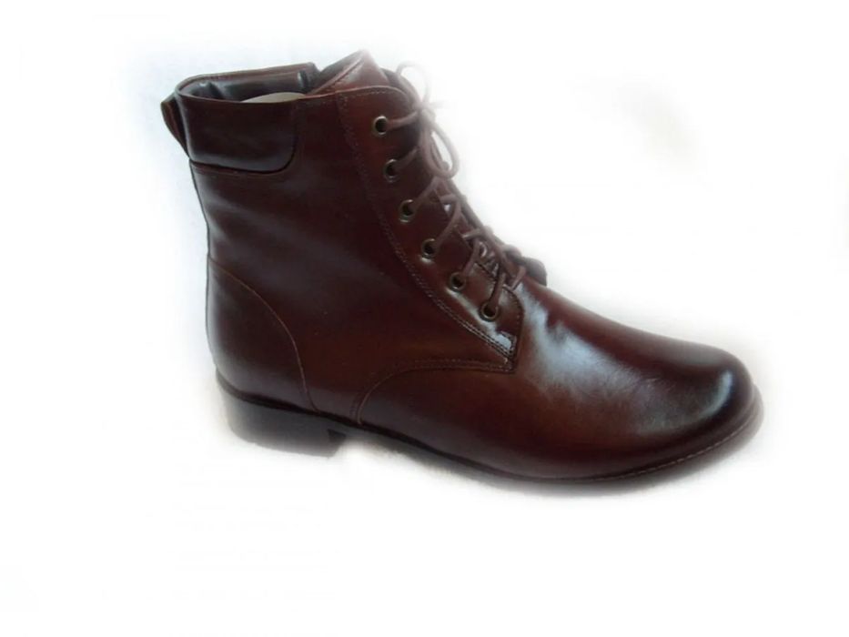 SKÓRZANE BOTKI szerokie tęgośc G OBCAS 3 CM