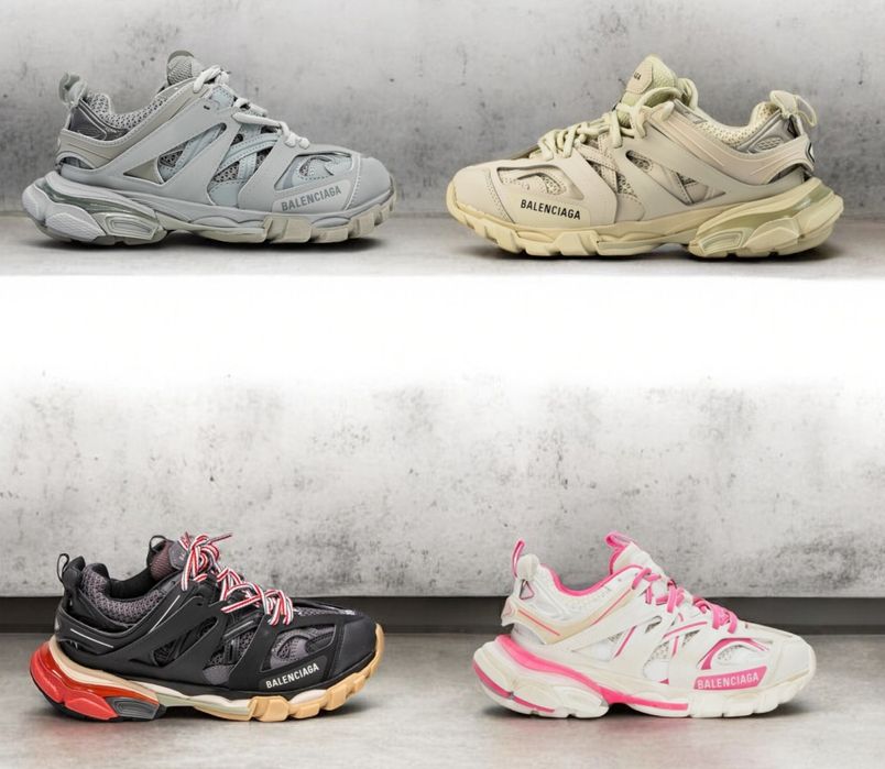 р36-45 Кросівки Balenciaga Track Black White Grey Pink Blue Beige