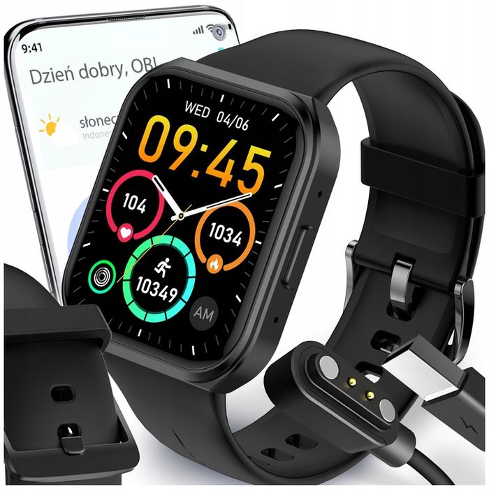 Smartwatch Męski Rozmowy Zegarek Sportowy Gry Menu Polskie Pomiary Sms