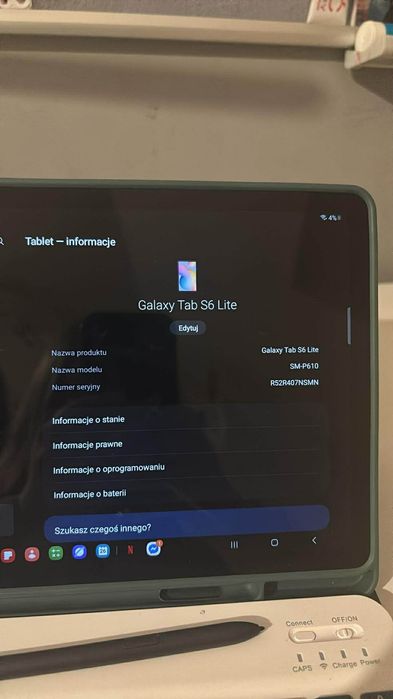 Tablet Samsung Tab S6 Lite z rysikiem ,klawiatura pokrowcem