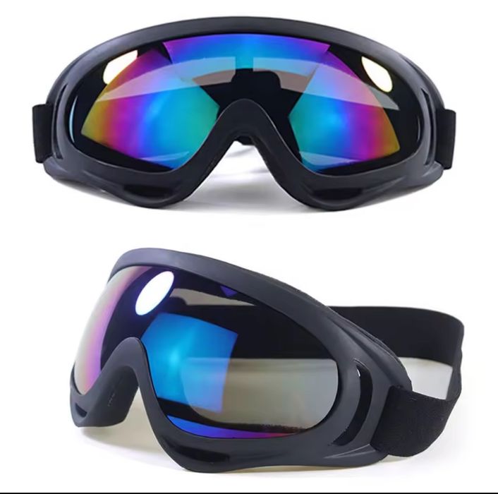 Класична маска лижна біла і чорнa