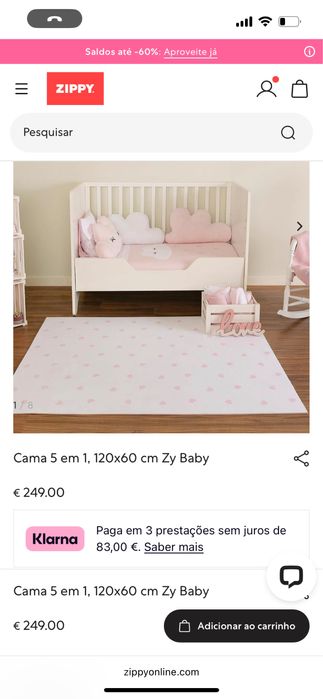 Berço Zippy com colchao