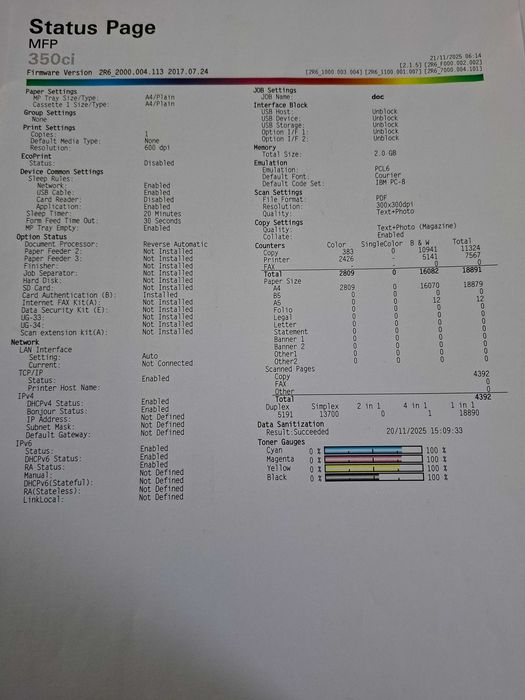 Urządzenie wielofunkcyjne Triumph-Adler 350ci 2 SZTUKI PRZEBIEG DO 20 TYSIĘCY!!!
