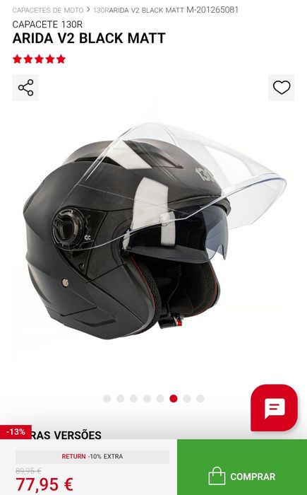 Capacete Preto 130 R ARIDA