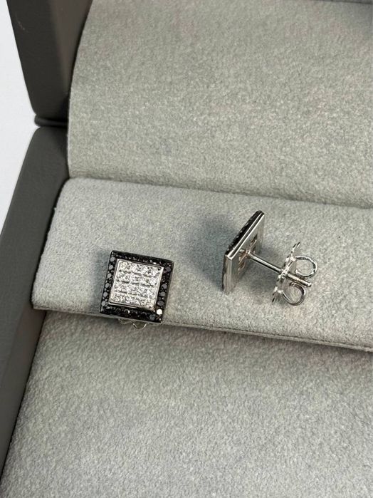 Сережки з діамантами 0.60ct  Біле золото