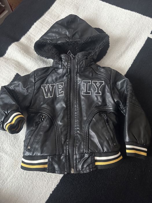 Теплая куртка экокожа детская