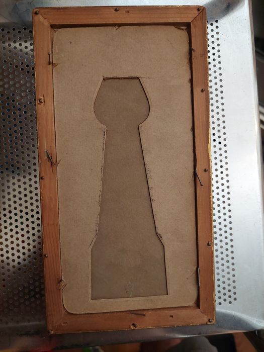 Pintura antiga Veneza sobre cartão com moldura