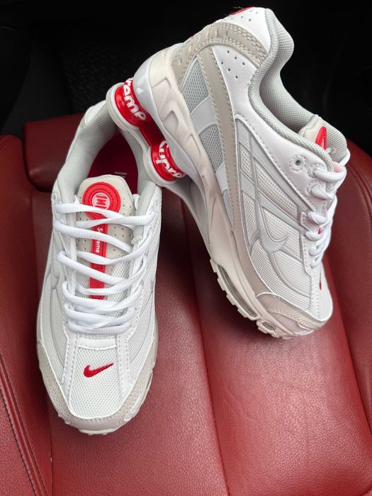 (БЕЗ ПЕРЕДОПЛАТИ)Nike x Supreme Shox Ride 2 White найк супрім шок райд