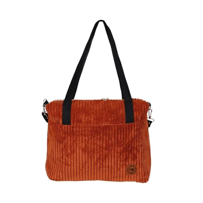 Torebka-Plecak Brązowy ze Sztruksu – 2w1 Handmade