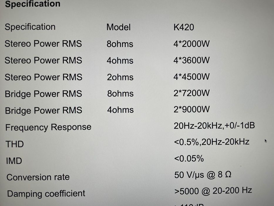 Końcówka mocy 4x2000W/8ochm.