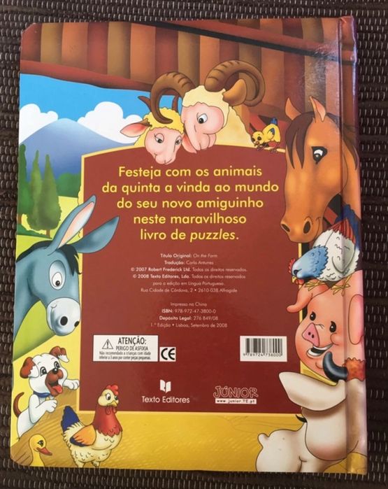 Livro infantil com puzzle