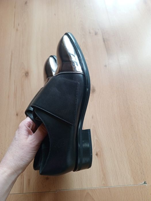 Skórzane półbuty mokasyny espadryle Oksfordy loafersy espadryle 36