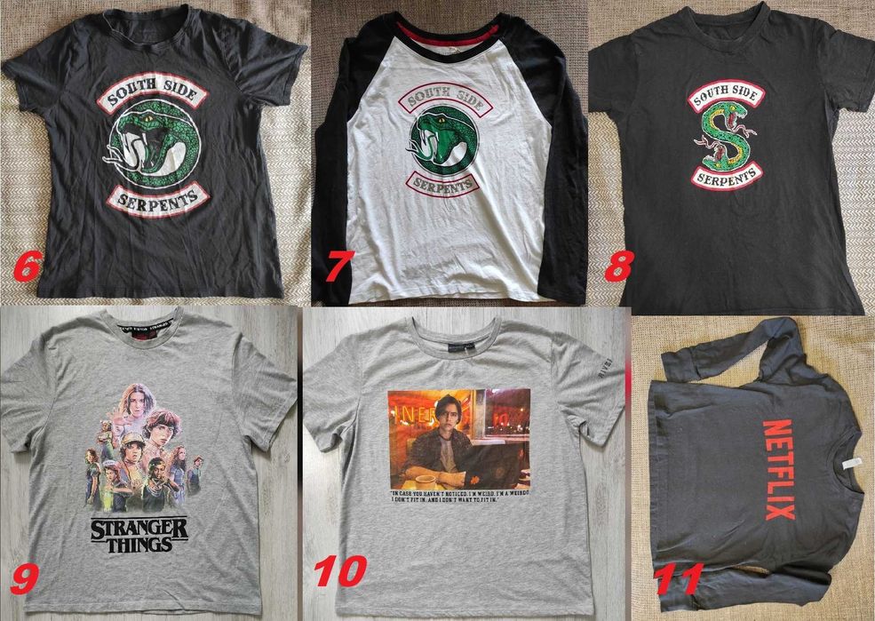 Футболка мерч по серіалам Дивні Дива Рівердейл S-XL