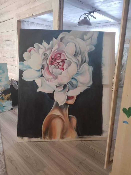 Obrazy ręczne malowane, złocenie, faktury na płótnie, dekoracje