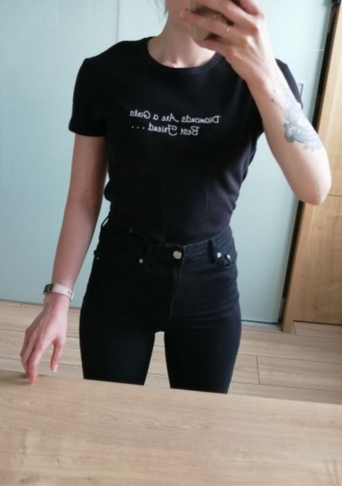 Koszulka czarna bawełna t-shirt Next S