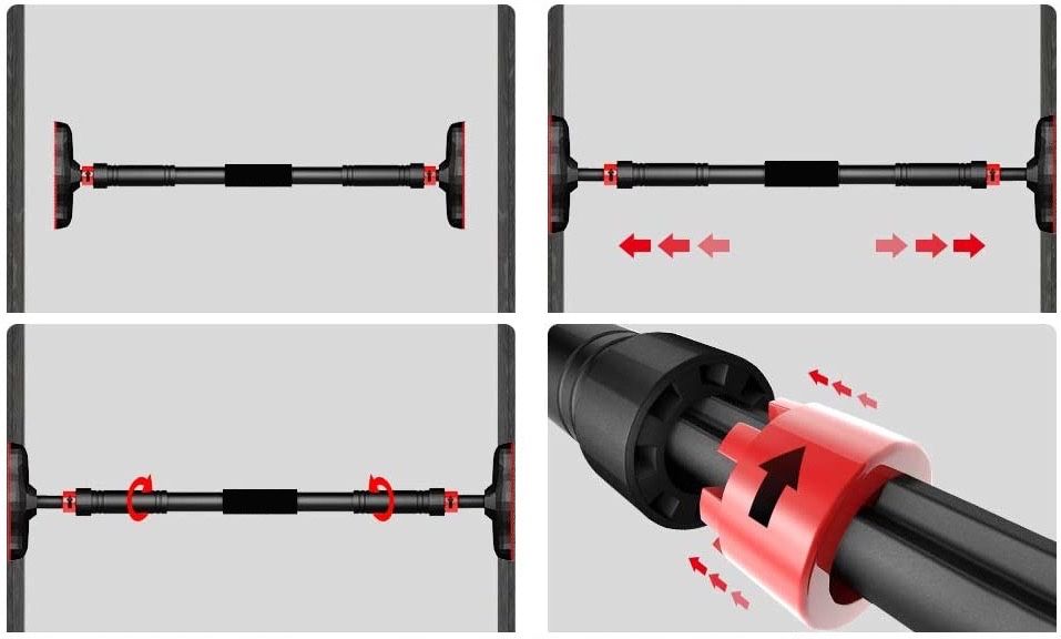 Drążek do ćwiczeń podciągania rozporowy treningowy