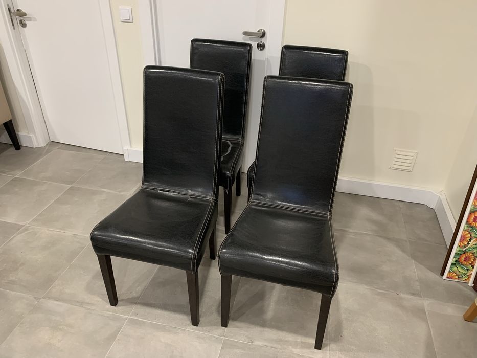 Conjunto 4 cadeiras sala jantar pretas wangue