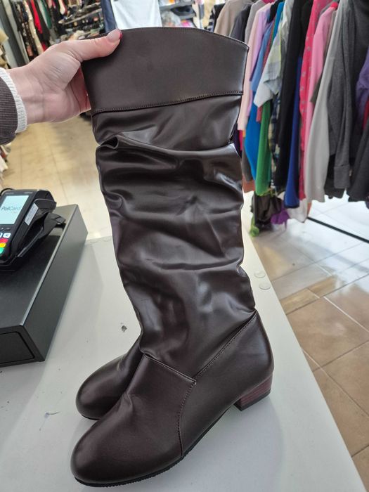 Czekoladowe kozaki zimowe sztyblety