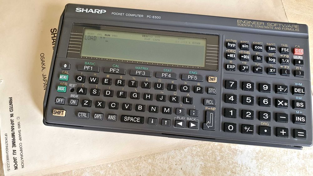 Calculadora científica tipo computador de bolso, SHARP PC-E500505387081595637765