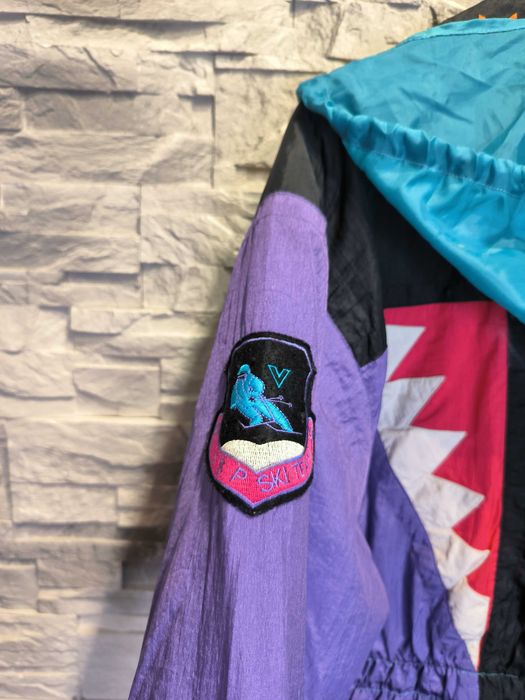 Vintage Kurtka Damska Parka Kolorowa Wzorki Zimowa