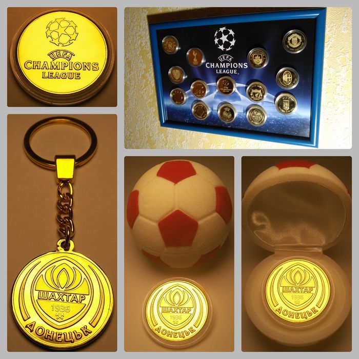 Колекція футбольних сувенірів ФК "Шахтар" Ліга Чемпіонів УЄФА.