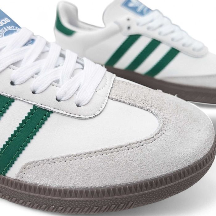 Чоловічі кросівки Adidas Samba білі з зеленим