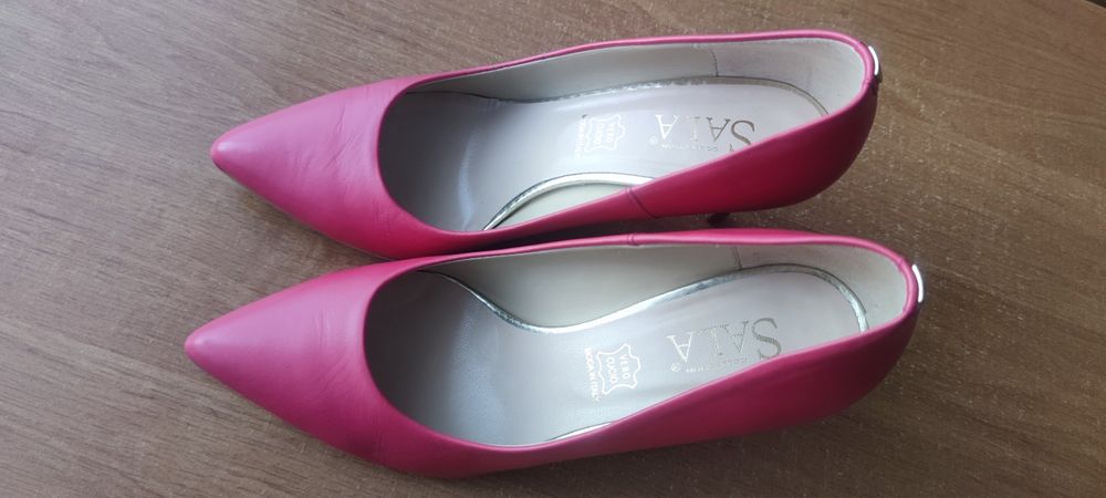 Różowe Szpilki fuksjowe buty Sala-Collection rozmiar 38