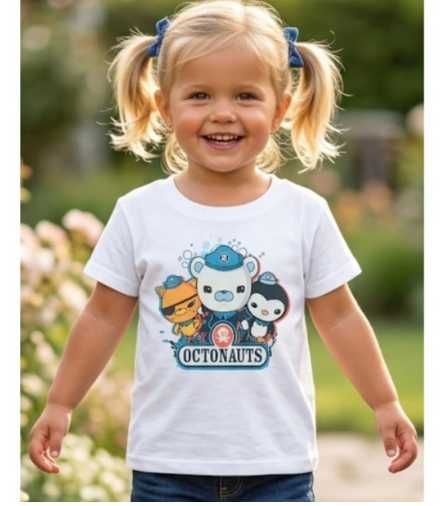 letnia bluzka krótki rękaw T-shirt koszulka biały 110 Oktonauci Octonauts