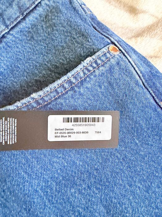 Spodnie Jeansy Straight Leg BELTED DENIM