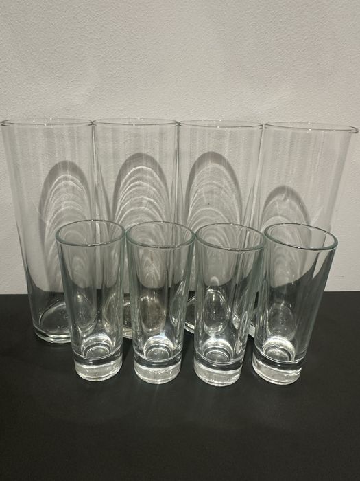 Стакани довгі прозорі короткі 50грн за шт