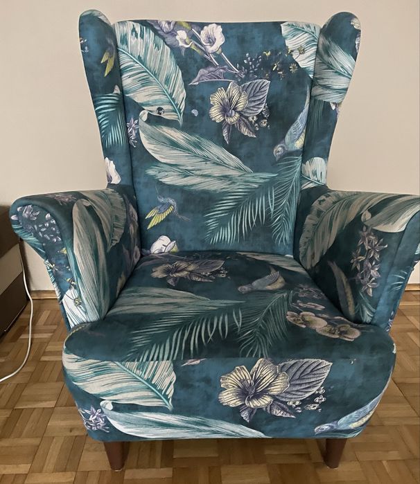 Fotel Uszak kolor - niebieski ptak