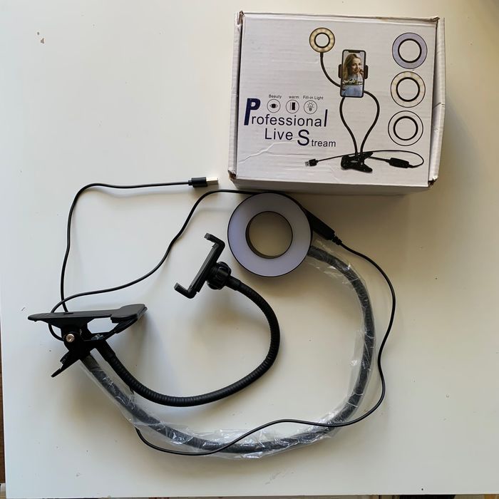 Гнучкий тримач для телефона з лампою-кільцем Professional Live Stream
