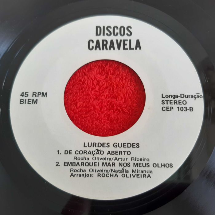 Disco Vinil Single EP Lourdes Guedes c/ dedicatória Autografada