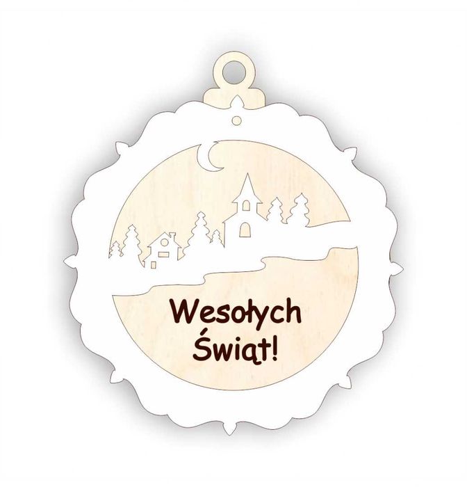 bombka święta choinka wystrój świąteczny Bombka 2 warstwowa