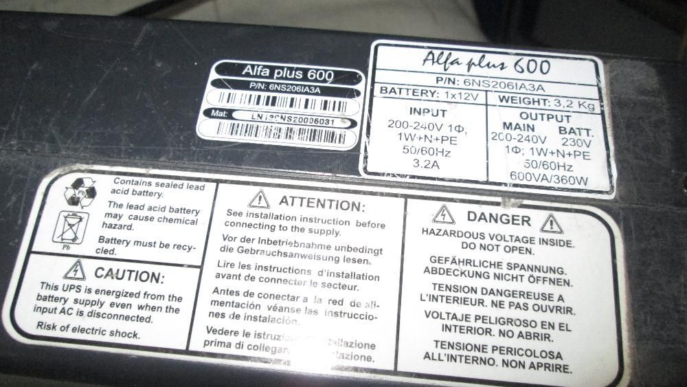 Ups marca Alfa Plus 600