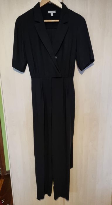 H&M czarny kombinezon z paskiem w talii 34 XS